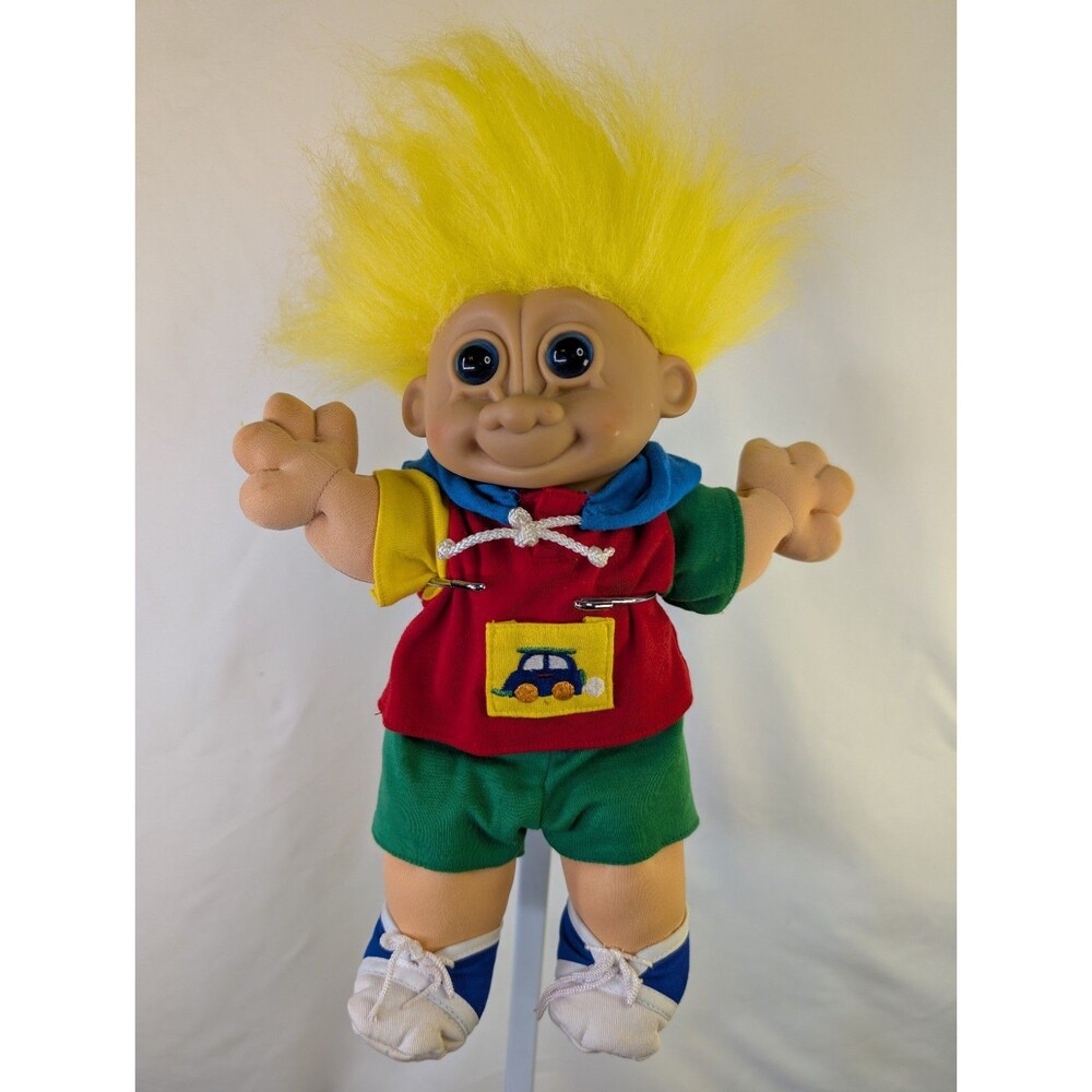 Vintage 1990s Russ Berrie & Co 12" Troll Kidz Buster Hard Face Soft Body Retired